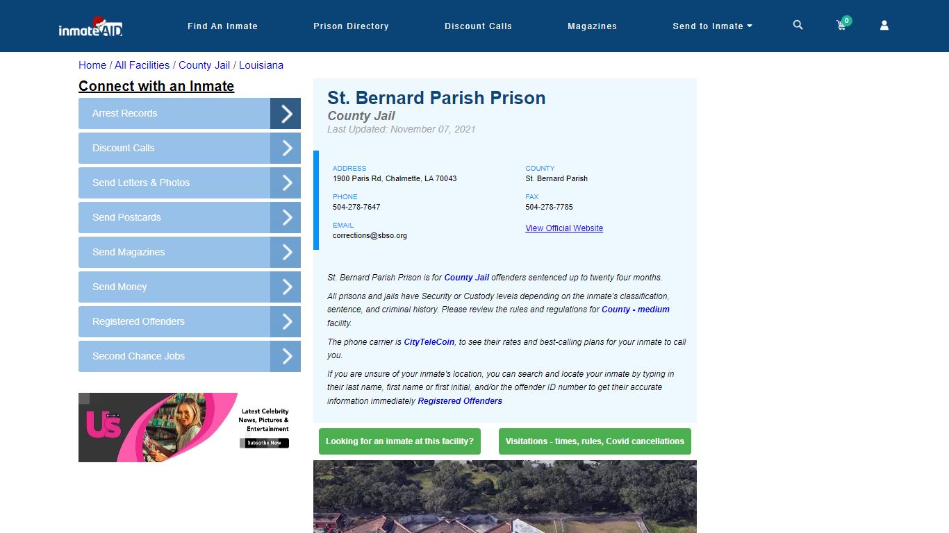 St. Bernard Parish Prison - Inmate Locator - Chalmette, LA