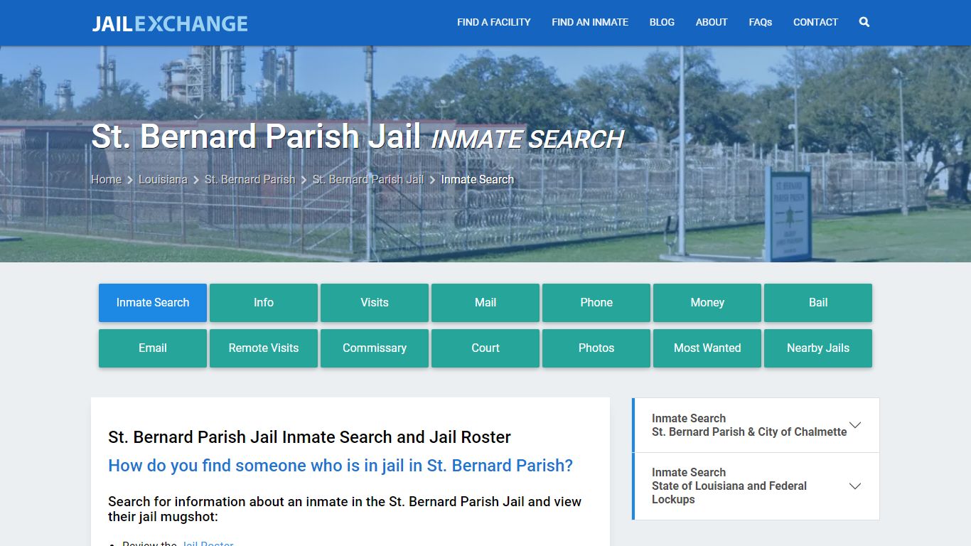 St. Bernard Parish Jail Inmate Search - Jail Exchange