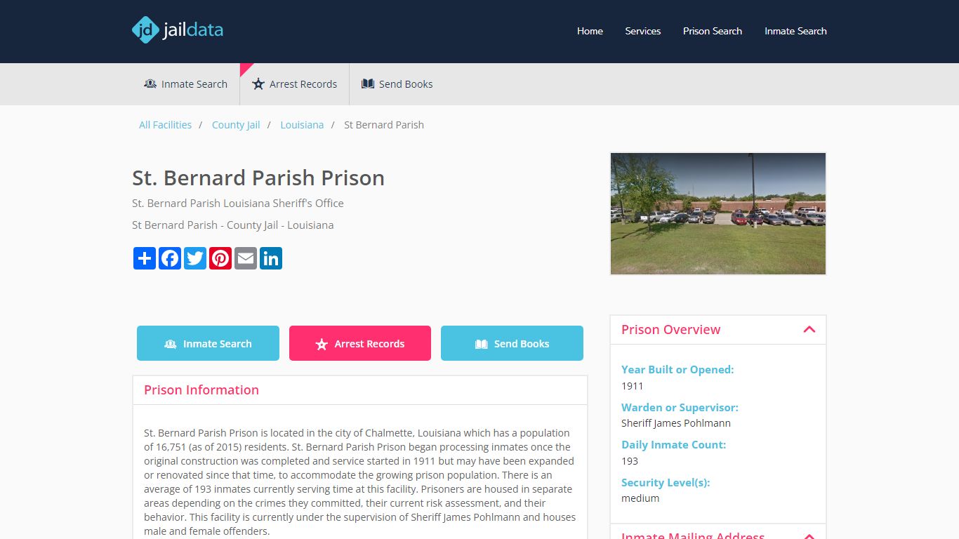 St. Bernard Parish Prison Inmate Search and Prisoner Info - Chalmette, LA