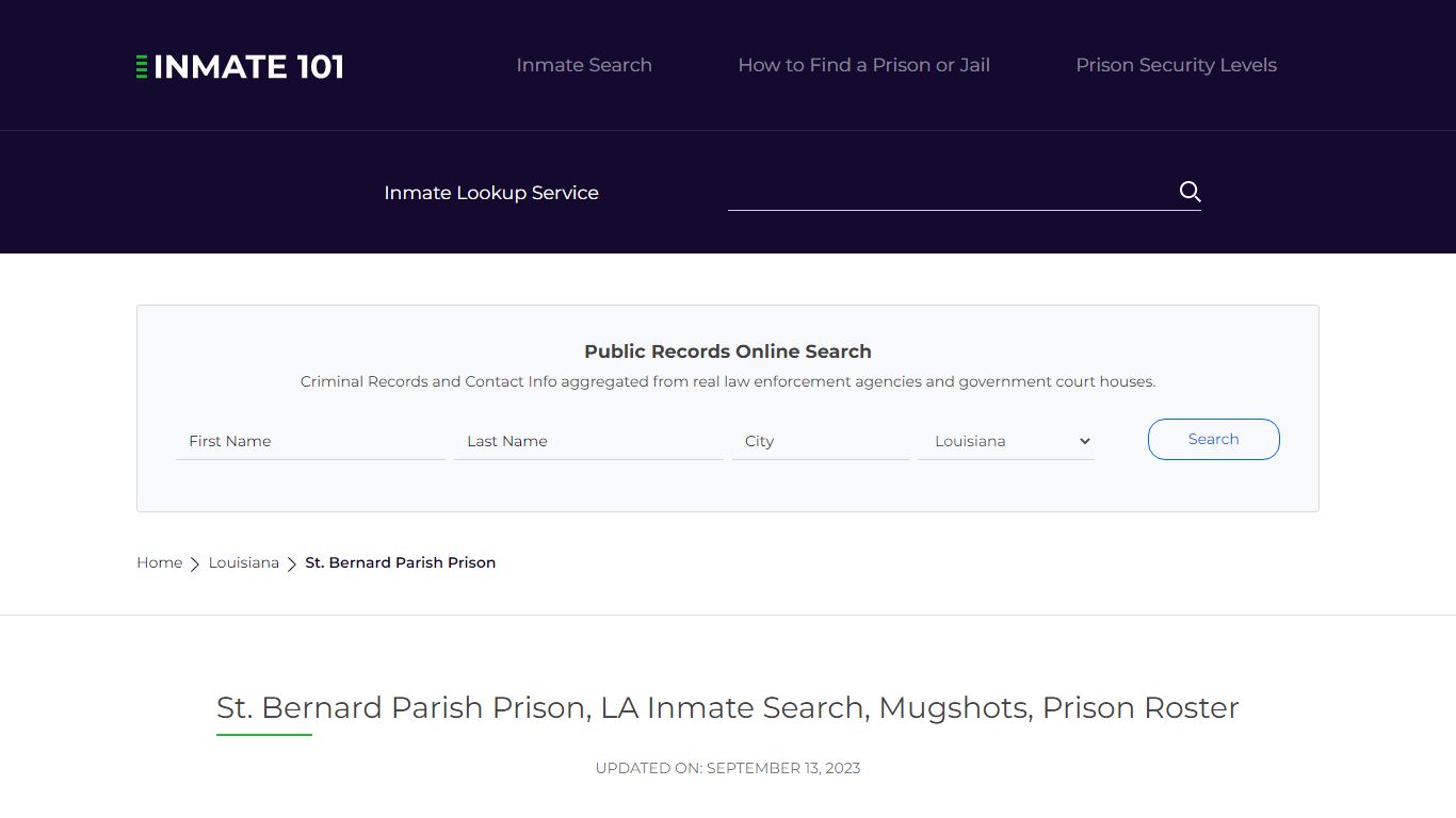 St. Bernard Parish Prison, LA Inmate Search, Mugshots, Prison Roster ...